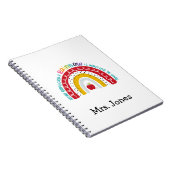 Boho Rainbow Teachers Notebook, Geschenk für Lehre Notizblock (Rechte Seite)