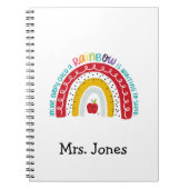 Boho Rainbow Teachers Notebook, Geschenk für Lehre Notizblock (Vorderseite)