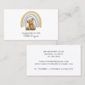 Boho Rainbow Teddy Bear Child Daycare Visitenkarte (Vorne/Hinten)