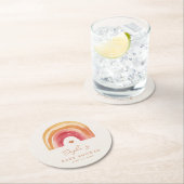 Boho Rainbow Terracotta Babydusche Runder Pappuntersetzer (Vor Ort)