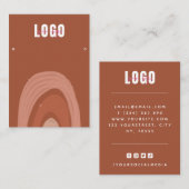 Boho Rainbow Terracotta Orange Display Visitenkarte (Vorne/Hinten)