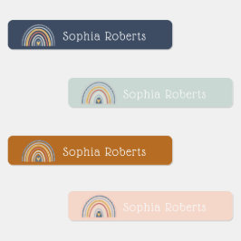 Boho Rainbow Theme Waterproof Kids Name Labels Etiketten