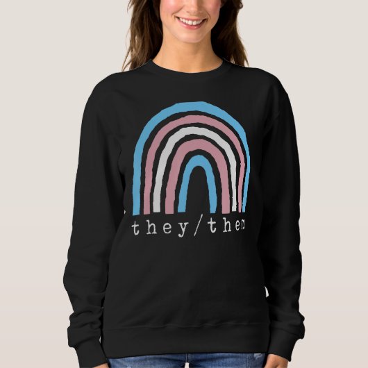 Boho Rainbow Trans Pronouns Sie sie Pride LBGTQI Sweatshirt (Vorderseite)