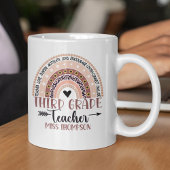 Boho Rainbow Tumbler for 3rd Grade Teacher Kaffeetasse