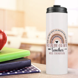 Boho Rainbow Tumbler for 4th Grade Teacher Thermosbecher