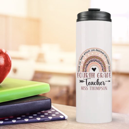 Boho Rainbow Tumbler for 4th Grade Teacher Thermosbecher