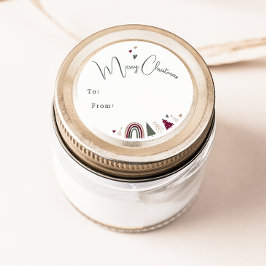 Boho Rainbow und Herz frohe Weihnachten bis Von Runder Aufkleber