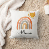 Boho Rainbow und Sun Watercolor  Kissen (Decke)
