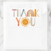 Boho Rainbow und Sunshine - Farbenfroh Vielen Dank Rechteckiger Aufkleber (Tasche)