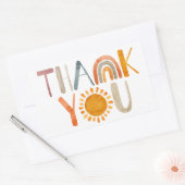 Boho Rainbow und Sunshine - Farbenfroh Vielen Dank Rechteckiger Aufkleber (Umschlag)