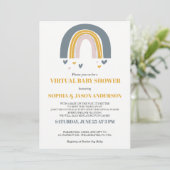 Boho Rainbow Virtual Baby Duscheinladung Einladung (Stehend Vorderseite)
