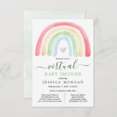 Boho Rainbow Virtual Baby Shower Einladung (Vorne/Hinten)
