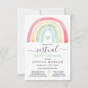Boho Rainbow Virtual Baby Shower Einladung