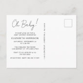 Boho Rainbow Watercolor Baby Boy Dusche Einladungspostkarte (Rückseite)