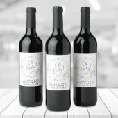 Boho Rainbow Watercolor Baby Boy Dusche Weinetikett