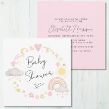 Boho Rainbow Watercolor Baby Girl Dusche
