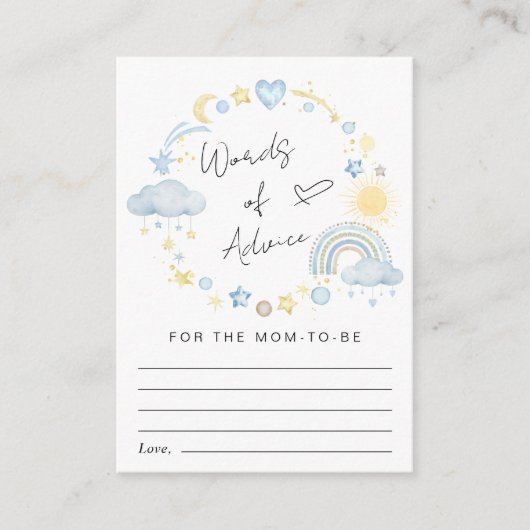Boho Rainbow Watercolor Babydusche Begleitkarte (Vorderseite)