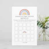 Boho Rainbow Watercolor Babydusche Bingo (Stehend Vorderseite)