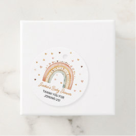 Boho Rainbow Watercolor Babydusche Geschenkanhänger