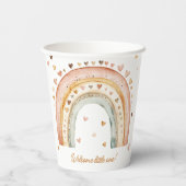 Boho Rainbow Watercolor Babydusche Pappbecher (Rückseite)