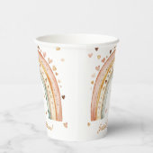 Boho Rainbow Watercolor Babydusche Pappbecher (Rechts)