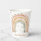 Boho Rainbow Watercolor Babydusche Pappbecher (Vorderseite)