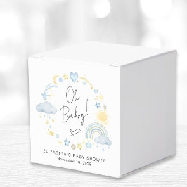 Boho Rainbow Watercolor Boy Baby Shower Geschenkschachtel