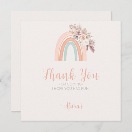 Boho Rainbow Watercolor Erstgeburt Danke (Vorne/Hinten)