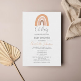 Boho Rainbow Watercolor Girl Babydusche Einladung