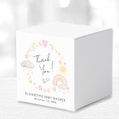 Boho Rainbow Watercolor Girl Babydusche Geschenkschachtel