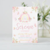 Boho Rainbow Watercolor Invitation (Stehend Vorderseite)