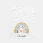 Boho Rainbow Watercolor-Kinderzimmer Fleecedecke (Vorderseite)