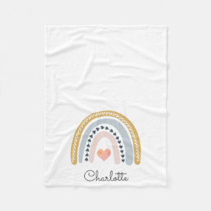 Boho Rainbow Watercolor-Kinderzimmer Fleecedecke