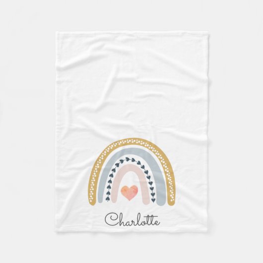 Boho Rainbow Watercolor-Kinderzimmer Fleecedecke (Vorderseite)