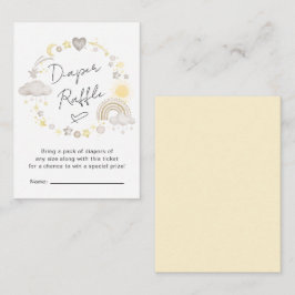 Boho Rainbow Watercolor Winaper Raffle Baby Dusche Begleitkarte