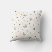 Boho Rainbow & Whimsical Bee Pattern Nursery Curta Kissen (Rückseite)