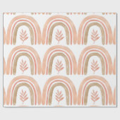 Boho Rainbow White, Pink und Green Girls Geschenkpapier (Flach)