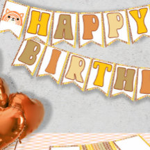 Boho Rainbow Woodland Fox Retro Happy Birthday