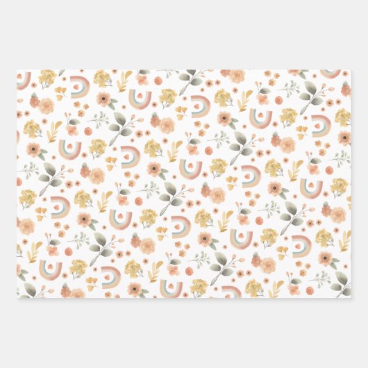 Boho Rainbow Wrapping Paper - Erdetes Neutrales Wa Geschenkpapier Set (Vorderseite 2)