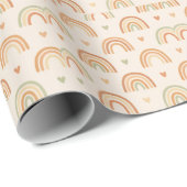 Boho Rainbow Wrapping Paper Geschenkpapier (Rolleneckpunkt)