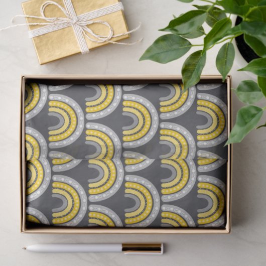 Boho Rainbow Yellow and Gray Seidenpapier (Geschenk)