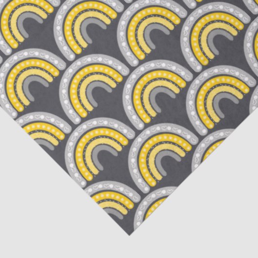 Boho Rainbow Yellow and Gray Seidenpapier (Ausschnitt)