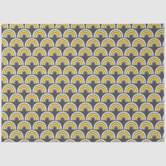 Boho Rainbow Yellow and Gray Seidenpapier (Vorderseite)