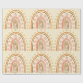 Boho Rainbow Yellow Orange and Green Girls Geschenkpapier (Flach)