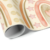 Boho Rainbow Yellow Orange and Green Girls Geschenkpapier (Rolleneckpunkt)