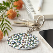 Boho Rainbows Blue Green und Brown Schlüsselanhänger (Seite)