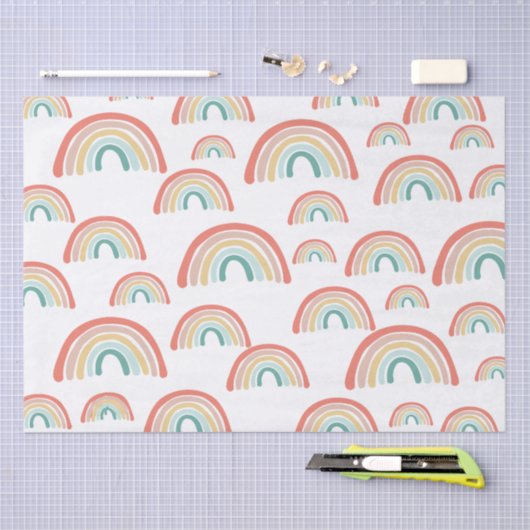 Boho Rainbows Decoupage Wrap Tissue Paper Seidenpapier (Handwerk)