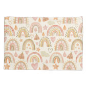 Boho Rainbows Earthy Warm Terracotta Tones Kissenbezug (Rückseite)