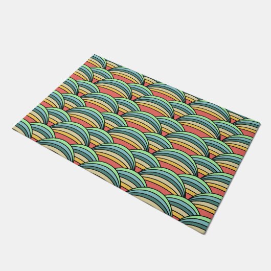 Boho Rainbows Fußmatte (Schrägansicht)