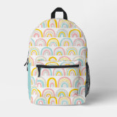 Boho Rainbows Pattern Personalisiert Bedruckter Rucksack (Vorderseite)